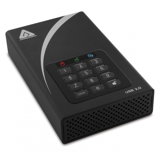 Apricorn Aegis DT 10TB External Portable Hard Drive, USB 3.0, Encrypted, Padlock, FIPS