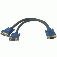 C2G Ultima HD15 Male to Dual HD15 Female SXGA Monitor Y-Cable DVI cable 0.3 m 2 x DVI-I DVI-I Black, Blue