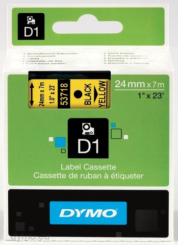 DYMO D1 Standard - Black on Yellow - 24mm