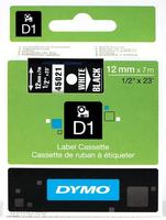 DYMO D1 Standard - White on Black - 12mm