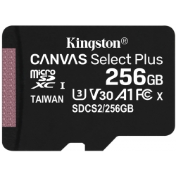 Kingston 256GB Canvas Select Plus Micro SD (SDXC) Card U3, V30, A1, 100MB/s R, 85MB/s W