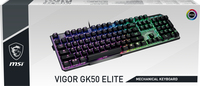 MSI VIGOR GK50 ELITE Mechanical Gaming Keyboard 'UK-Layout, KAILH Box-White Switches, Per Key RGB Light LED Backlit, Tactile, Floating Key Design, Water Resistant, Center'